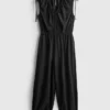 Jumpsuit med V-udskæring og ballonben
