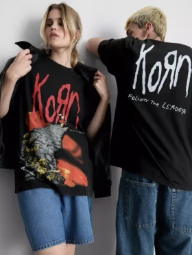 Korn-T-shirt med grafisk print
