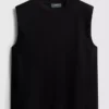 Kort, ærmeløs T-shirt med skulderpuder