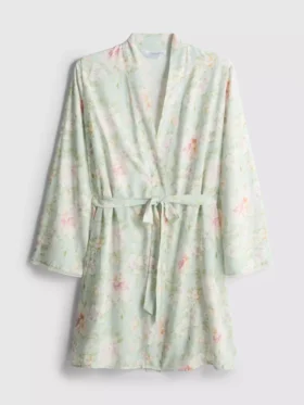 Kort blomstret morgenkåbe
