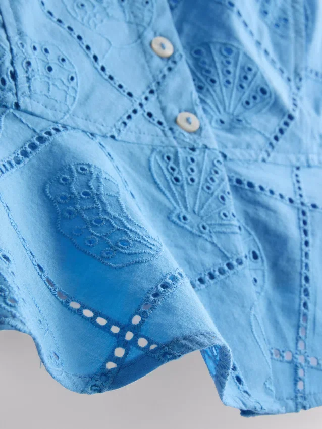 Kort cropped cami-top i bomuld med udskæringer