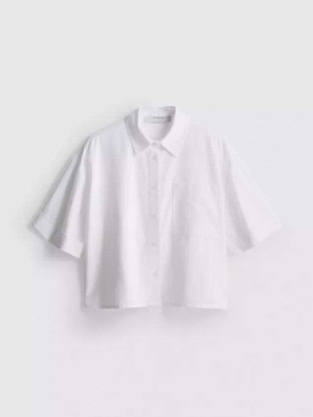 Kort, firkantet oxfordshorts med korte ærmer