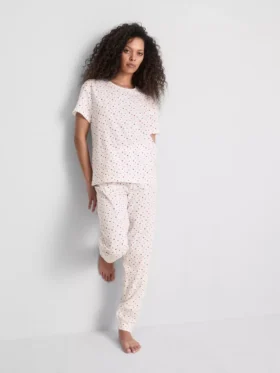 Kortærmede pyjamasser i bomuld med print