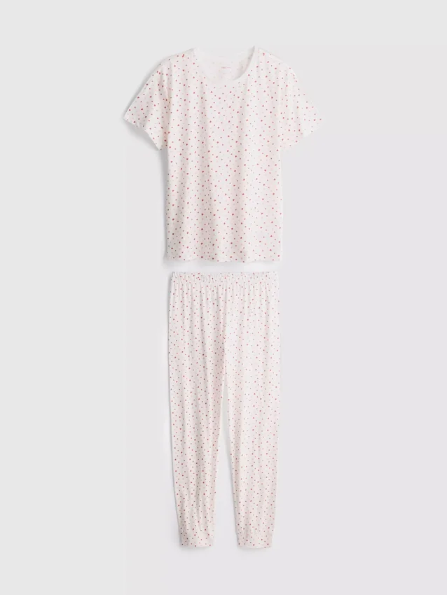Kortærmede pyjamasser i bomuld med print