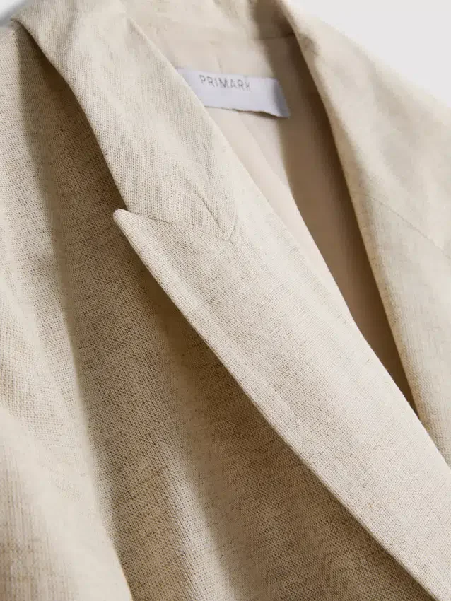 Kortærmet blazer i linneblanding