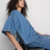 Kortærmet denimskjorte