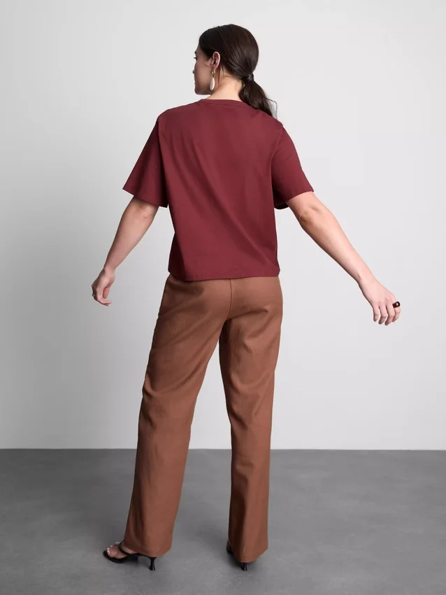 Kortærmet hæklet T-shirt i bomuld