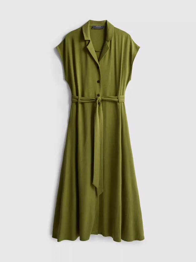Kortærmet midi-skjortekjole