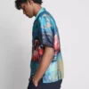 Kortærmet skjorte med knapper og flamingo-print