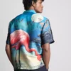 Kortærmet skjorte med knapper og flamingo-print