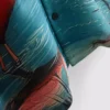 Kortærmet skjorte med knapper og flamingo-print