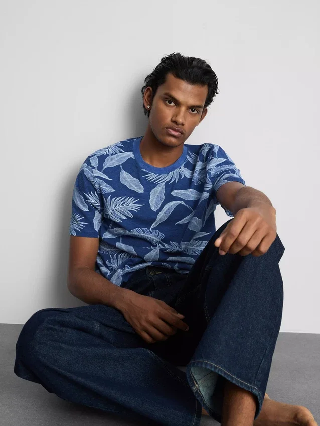 Kortærmet skjorte med print