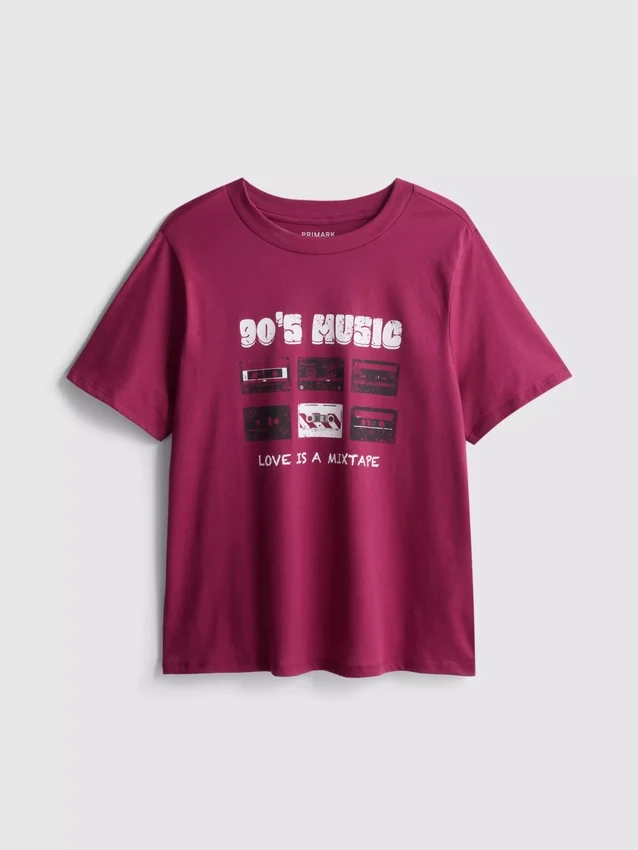 Kortærmet T-shirt i bomuld med grafisk print