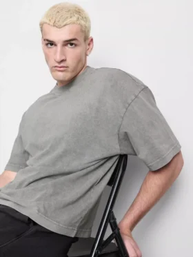 Kortærmet vasket T-shirt