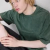 Kortærmet vasket T-shirt