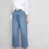 Korte jeans i denim med brede ben
