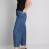 Korte jeans i denim med brede ben