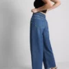 Korte jeans i denim med brede ben