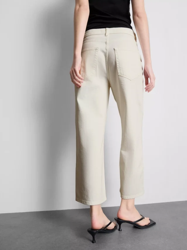 Korte jeans i denim med brede ben
