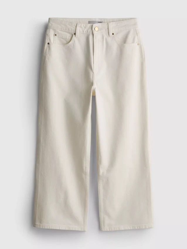 Korte jeans i denim med brede ben