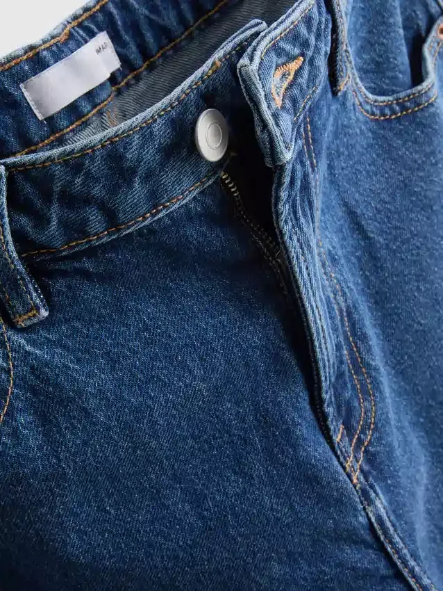 Korte jeans i denim med brede ben