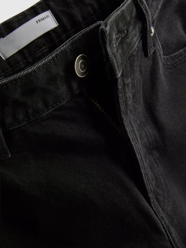 Korte jeans i denim med brede ben