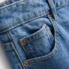 Korte jeans i denim med brede ben