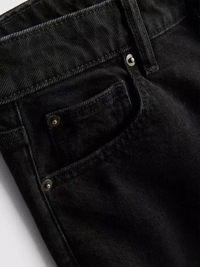 Korte jeans i denim med brede ben
