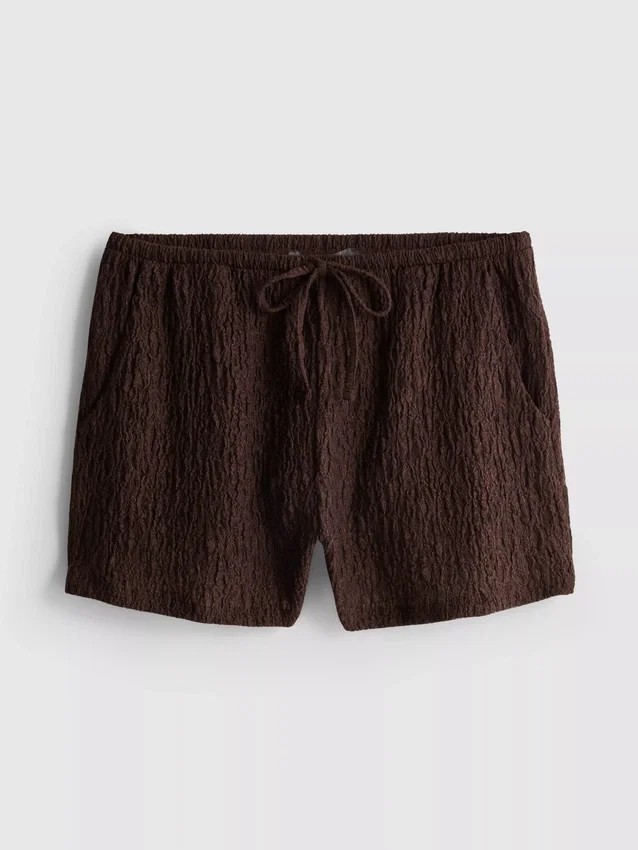 Krøllede shorts med snøre