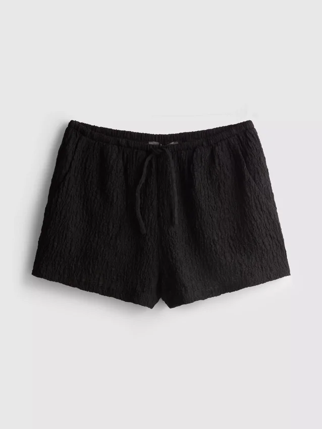 Krøllede shorts med snøre
