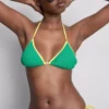 Kruset kontrast-trekantet bikinitop