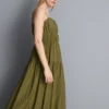 Lagdelt smock-maxi-kjole
