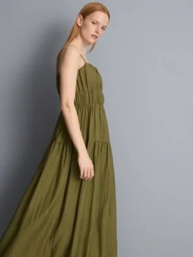Lagdelt smock-maxi-kjole