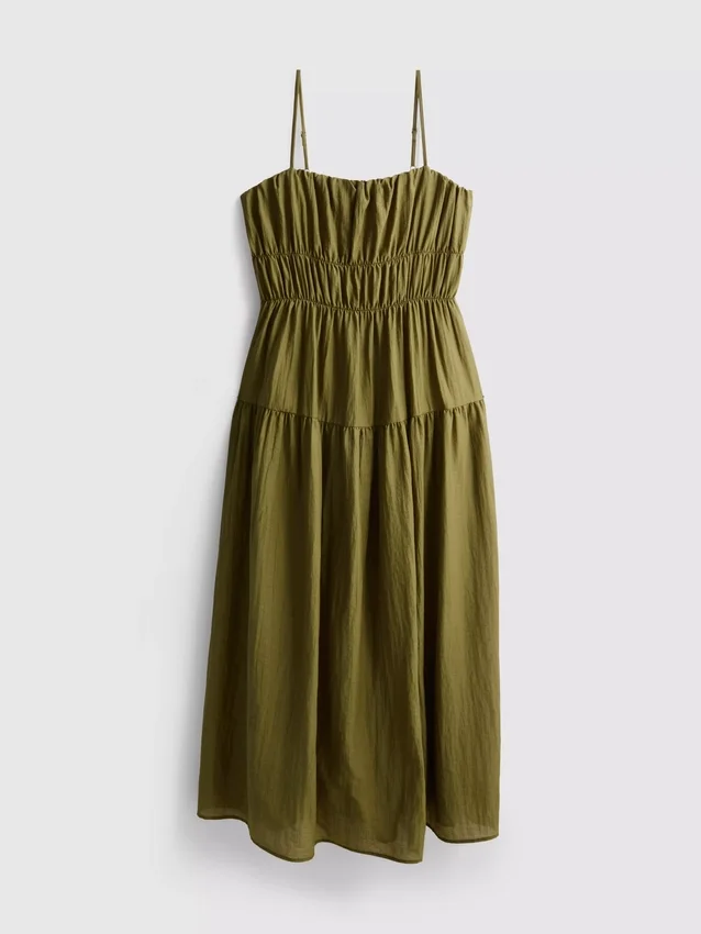 Lagdelt smock-maxi-kjole