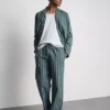 Lang pyjamasser i stribet poplin