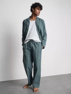 Lang pyjamasser i stribet poplin