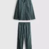 Lang pyjamasser i stribet poplin
