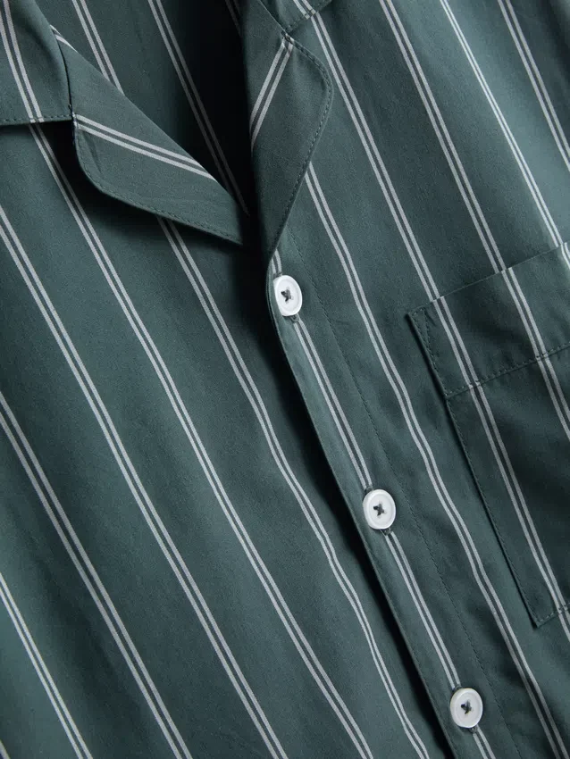 Lang pyjamasser i stribet poplin
