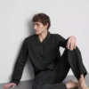 Lang pyjamasser i ternet poplin
