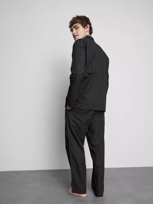 Lang pyjamasser i ternet poplin
