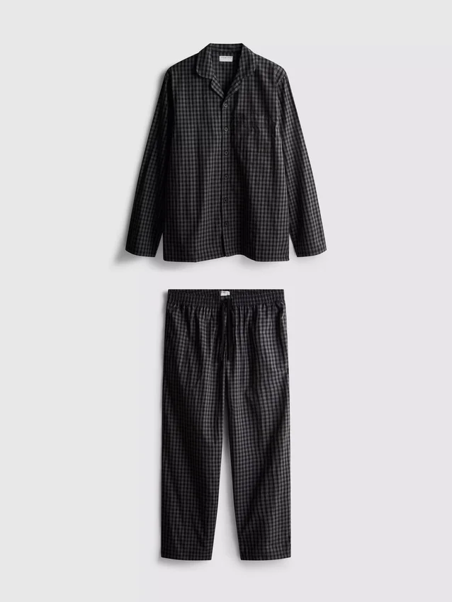 Lang pyjamasser i ternet poplin