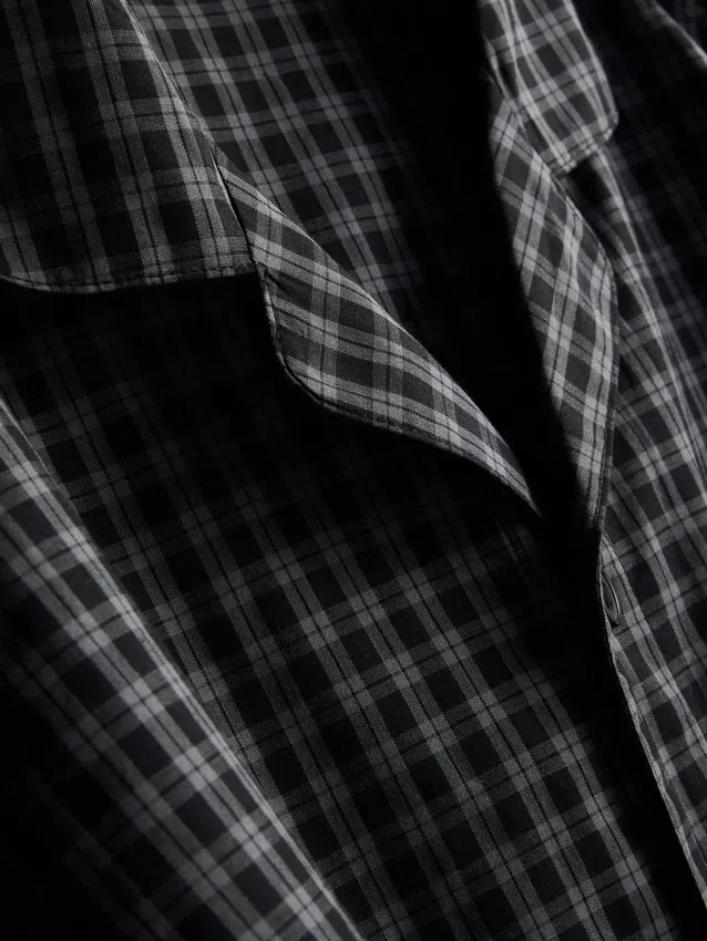 Lang pyjamasser i ternet poplin