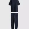 Lang pyjamasser med struktur