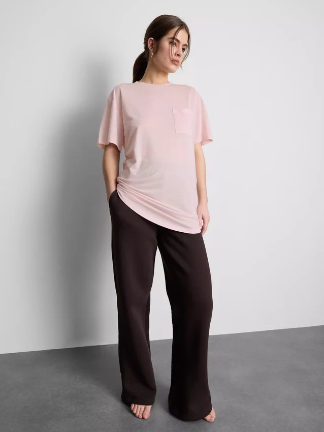 Lang T-shirt med rund hals