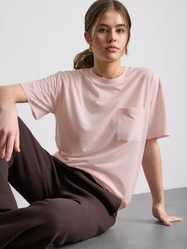 Lang T-shirt med rund hals
