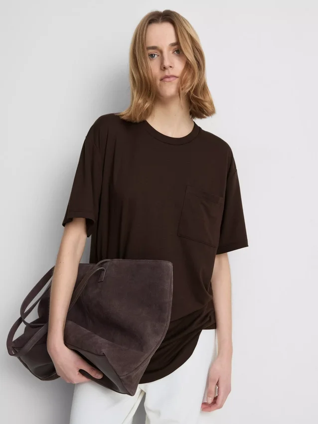 Lang T-shirt med rund hals