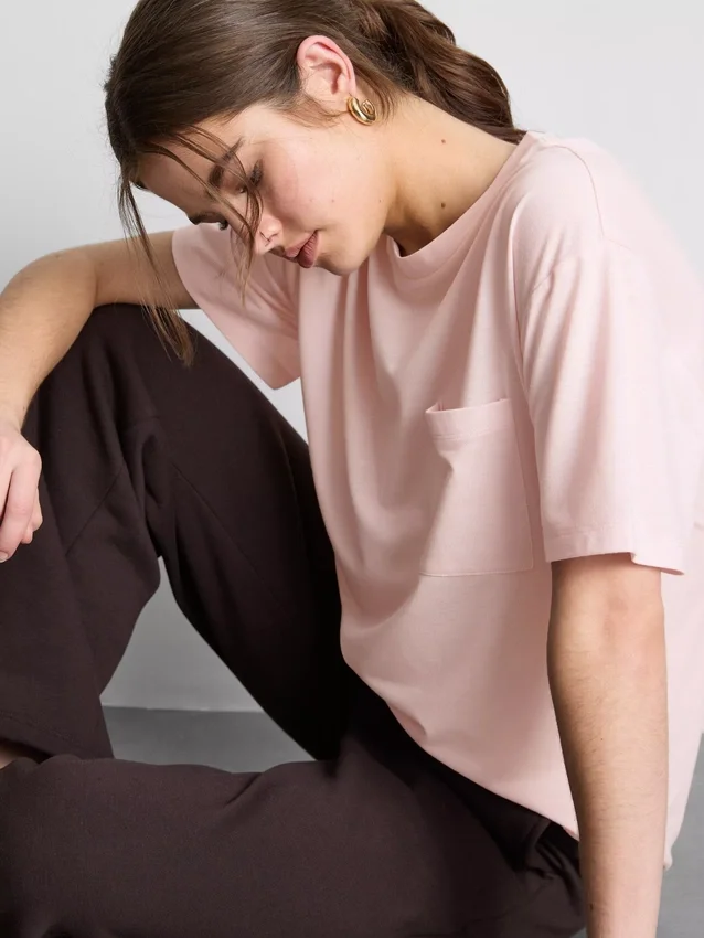 Lang T-shirt med rund hals