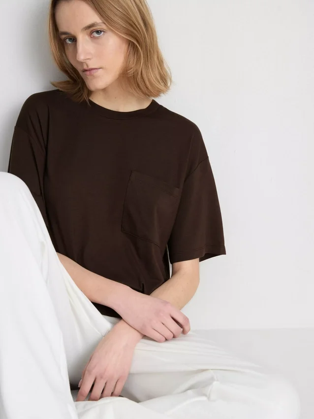 Lang T-shirt med rund hals