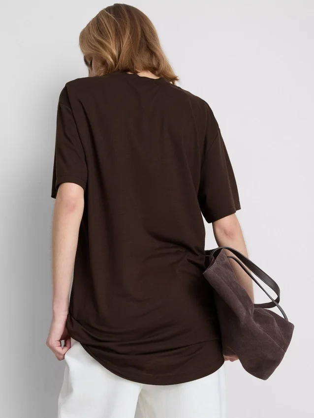 Lang T-shirt med rund hals