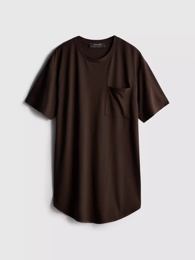 Lang T-shirt med rund hals